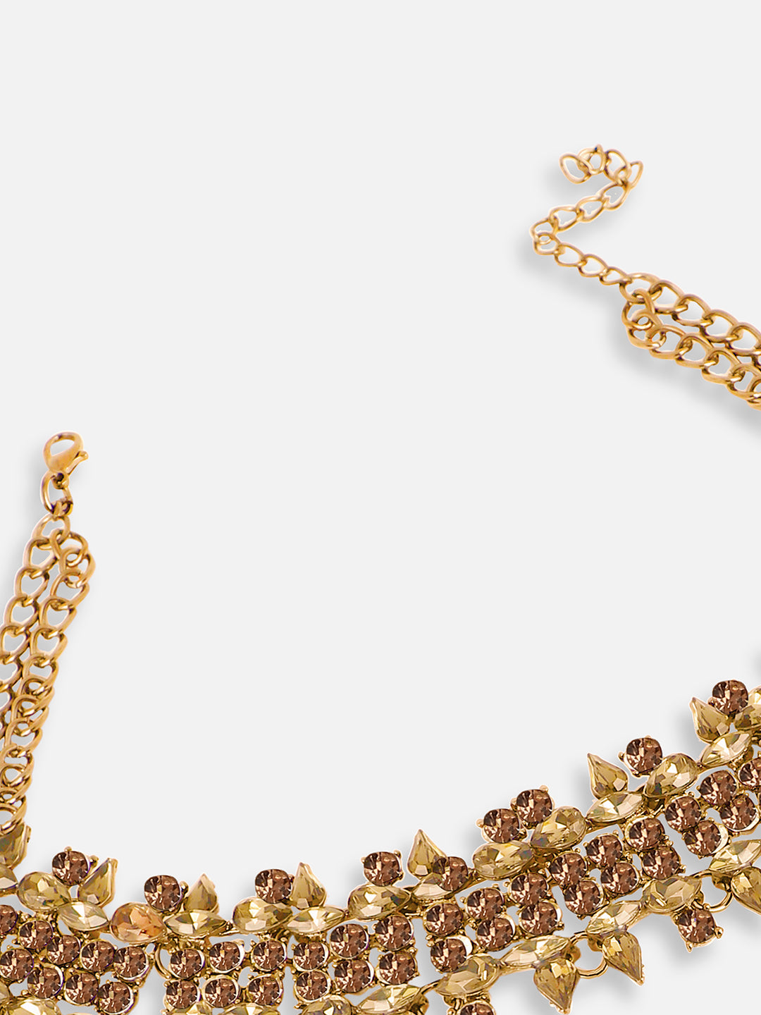 GOLD PLATED PARTY DESIGNER STONE STATEMENT NECKLACE FOR WOMEN