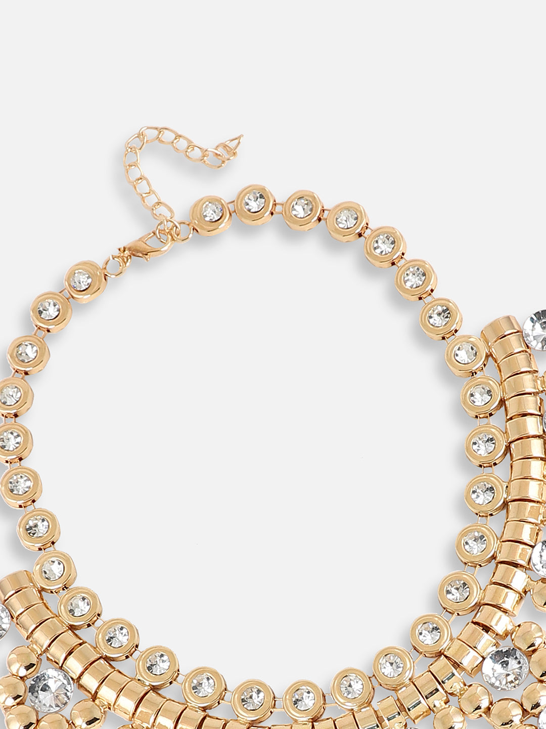 GOLD PLATED PARTY DESIGNER STONE STATEMENT NECKLACE FOR WOMEN