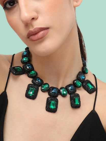 Gold Plated Party Designer Stone Statement Necklace For Women