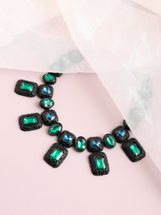 Gold Plated Party Designer Stone Statement Necklace For Women