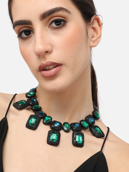 Gold Plated Party Designer Stone Statement Necklace For Women