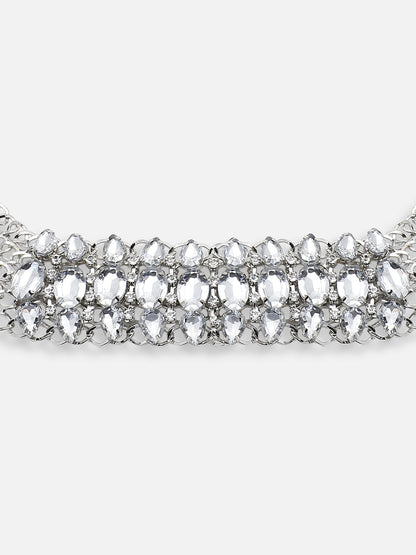 GOLD PLATED PARTY DESIGNER STONE CHOKER NECKLACE FOR WOMEN