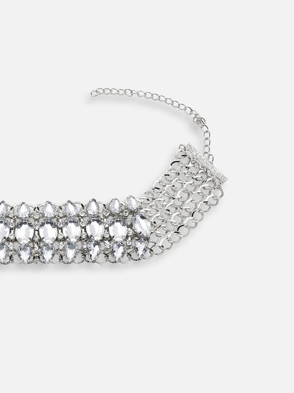GOLD PLATED PARTY DESIGNER STONE CHOKER NECKLACE FOR WOMEN