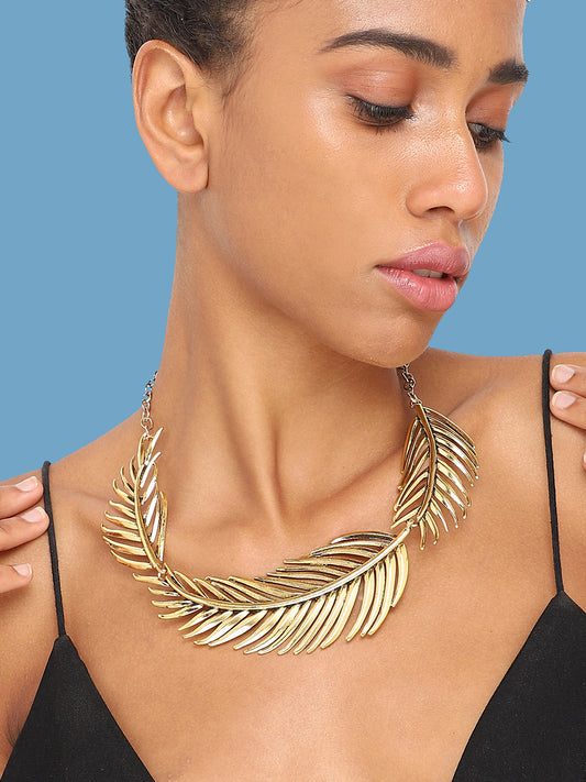 GOLD PLATED PARTY DESIGNER CHOKER NECKLACE FOR WOMEN