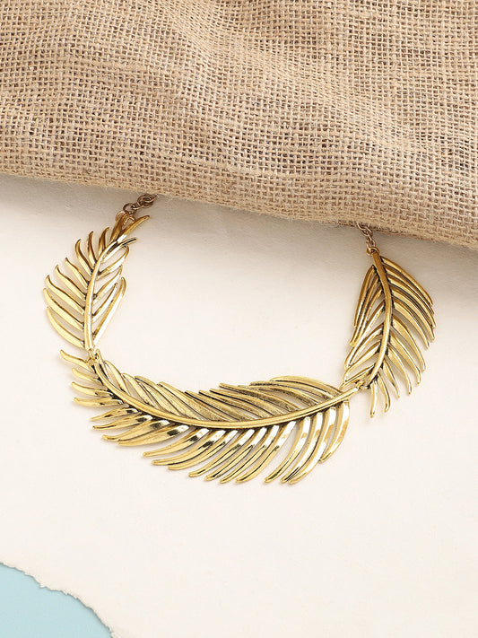 GOLD PLATED PARTY DESIGNER CHOKER NECKLACE FOR WOMEN