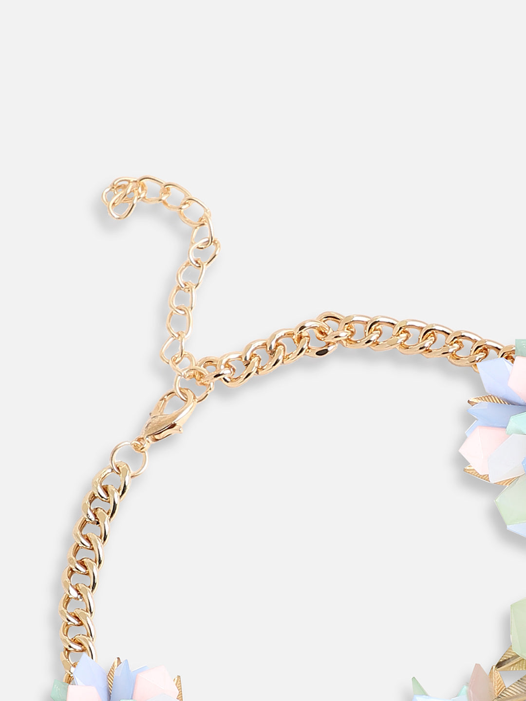 GOLD PLATED PARTY DESIGNER STONE STATEMENT NECKLACE FOR WOMEN