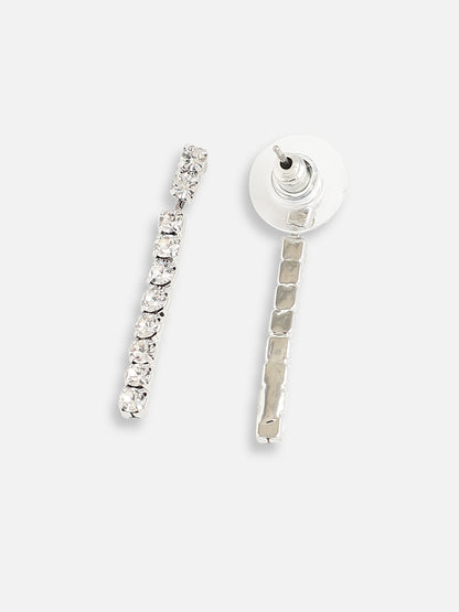 Silver Plated Designer Stone Party Necklace and Earring Set For Women