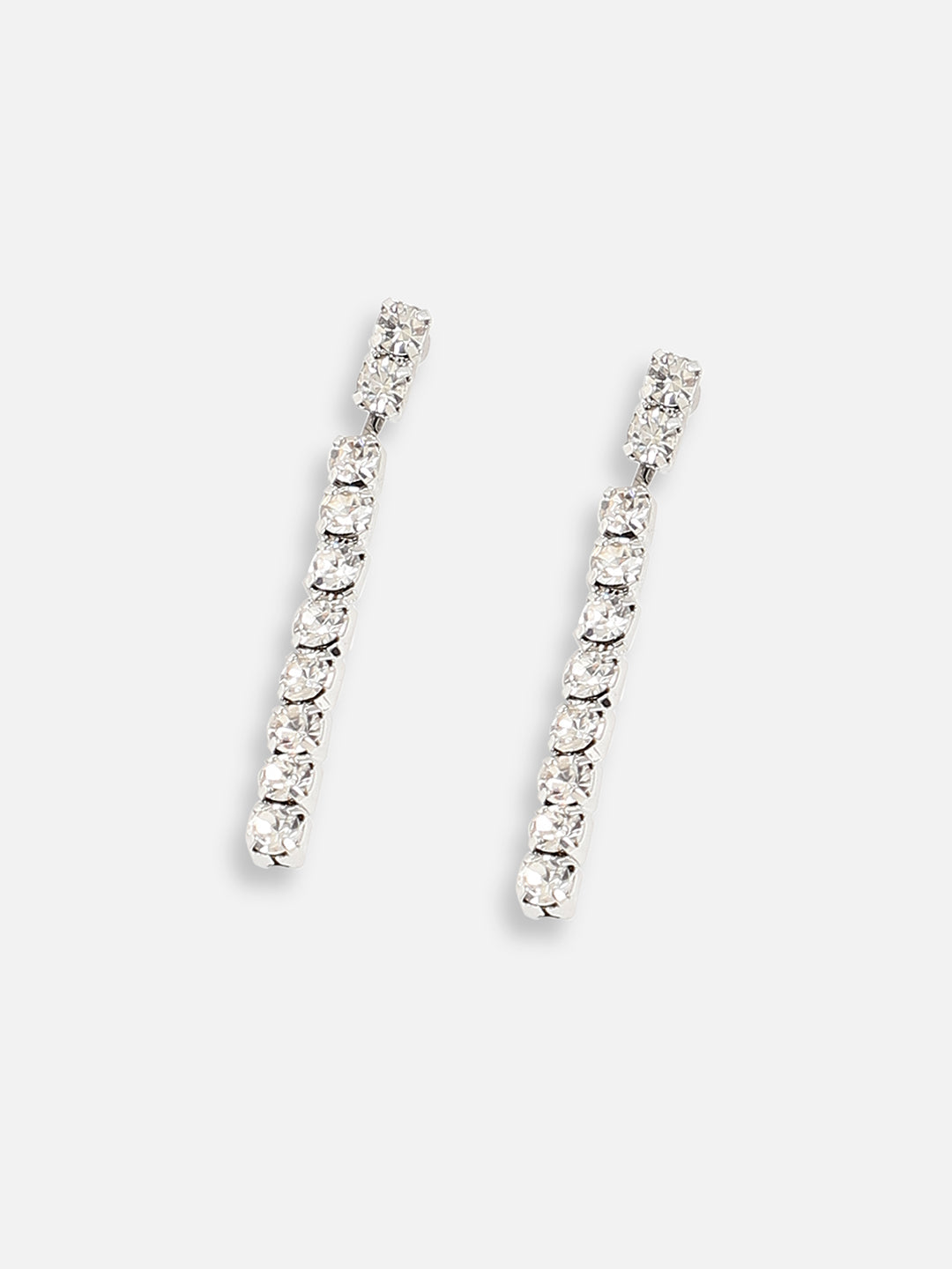 Silver Plated Designer Stone Party Necklace and Earring Set For Women