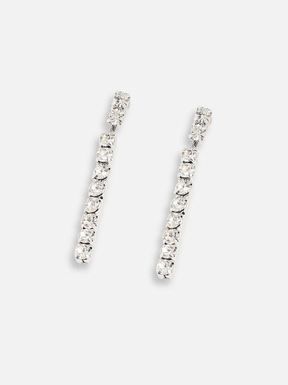 Silver Plated Designer Stone Party Necklace and Earring Set For Women