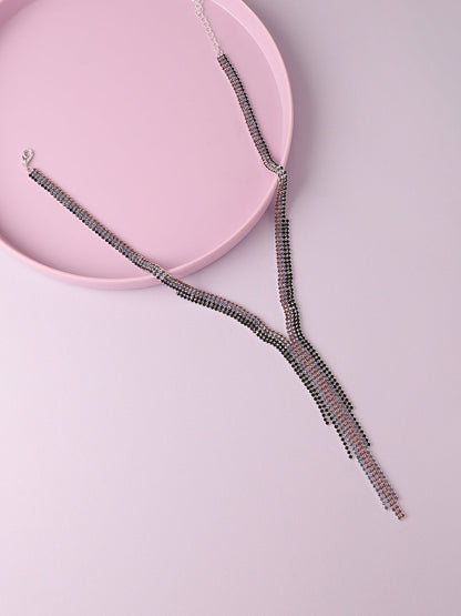 Silver Plated Designer Stone Party Necklace For Women