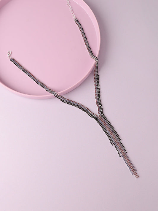 Silver Plated Designer Stone Party Necklace For Women