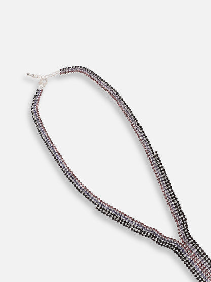 Silver Plated Designer Stone Party Necklace For Women