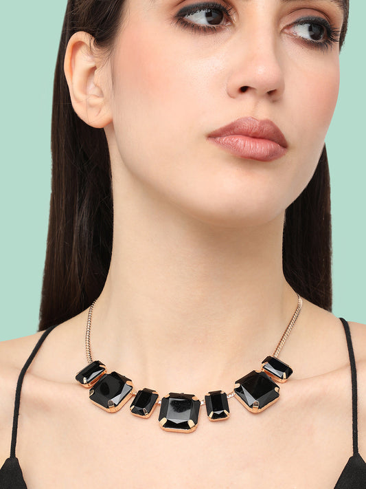 Gold Plated Designer Stone Party Necklace For Women
