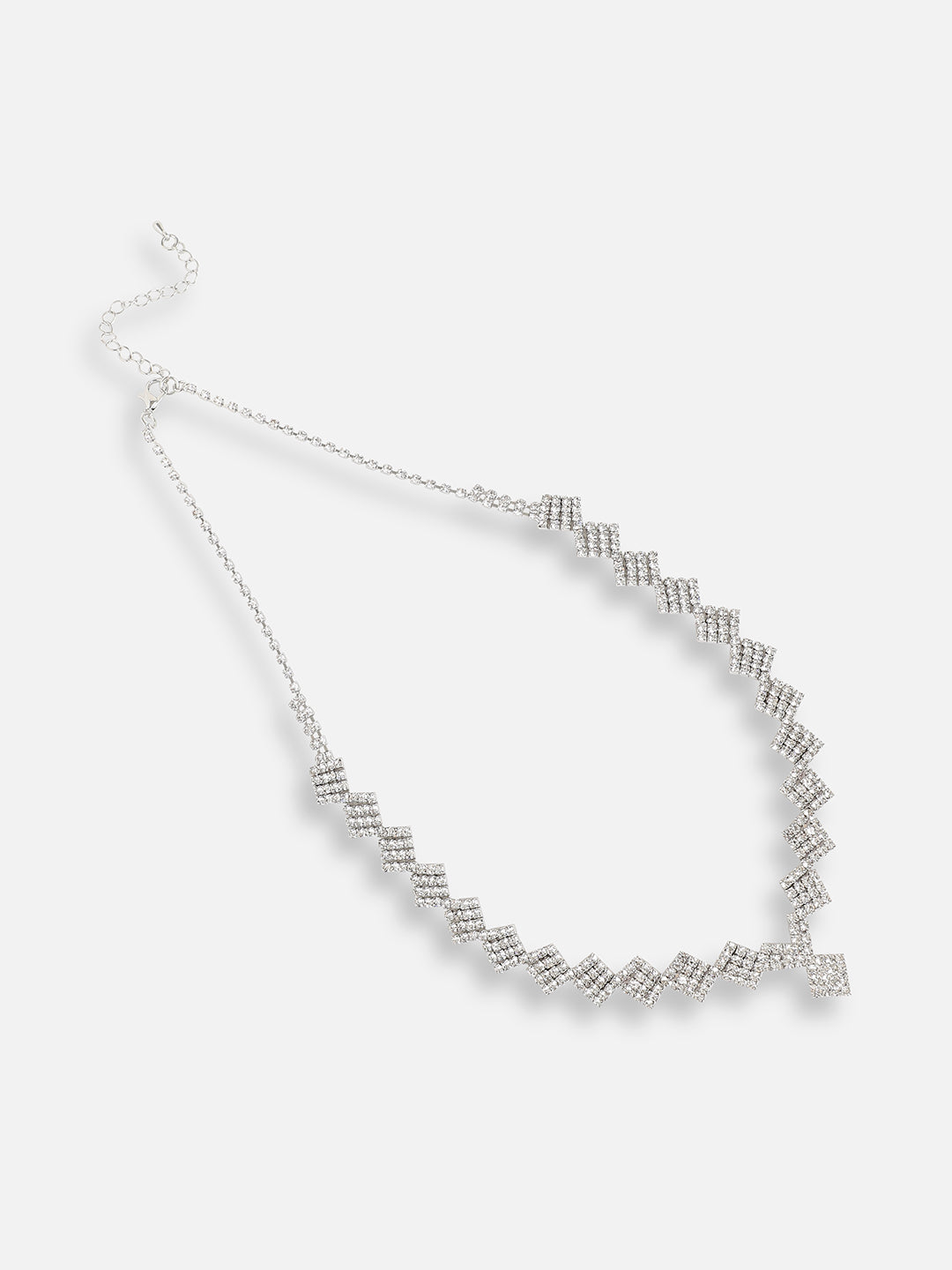 Silver Plated Designer Stone Party Necklace For Women