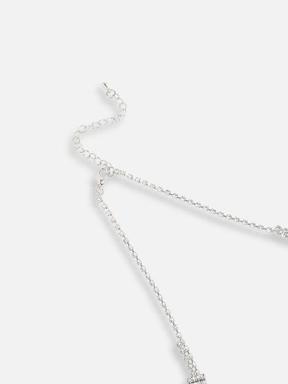 Silver Plated Designer Stone Party Necklace For Women