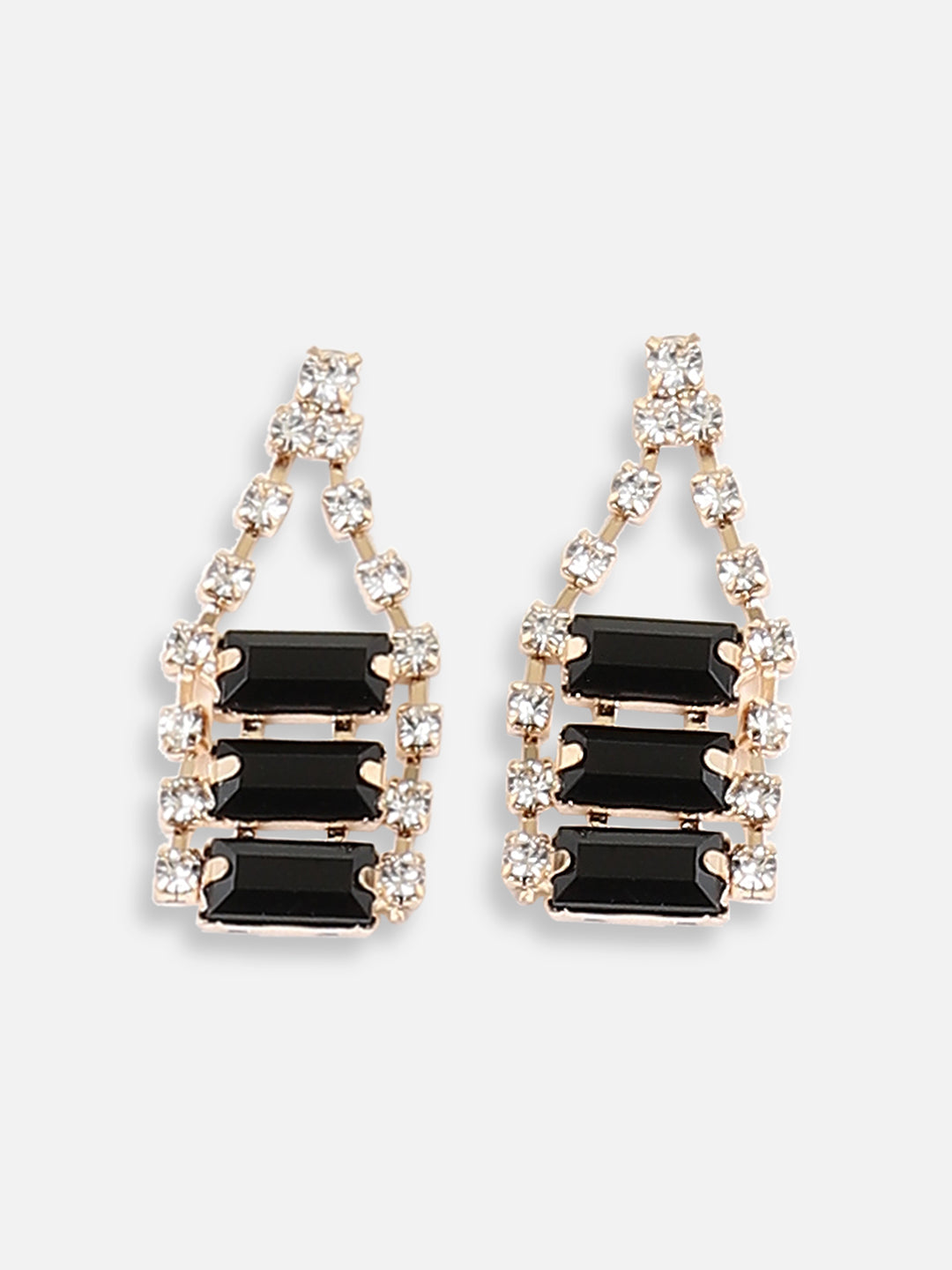 Gold Plated Designer Stone Party Necklace and Earring Set For Women