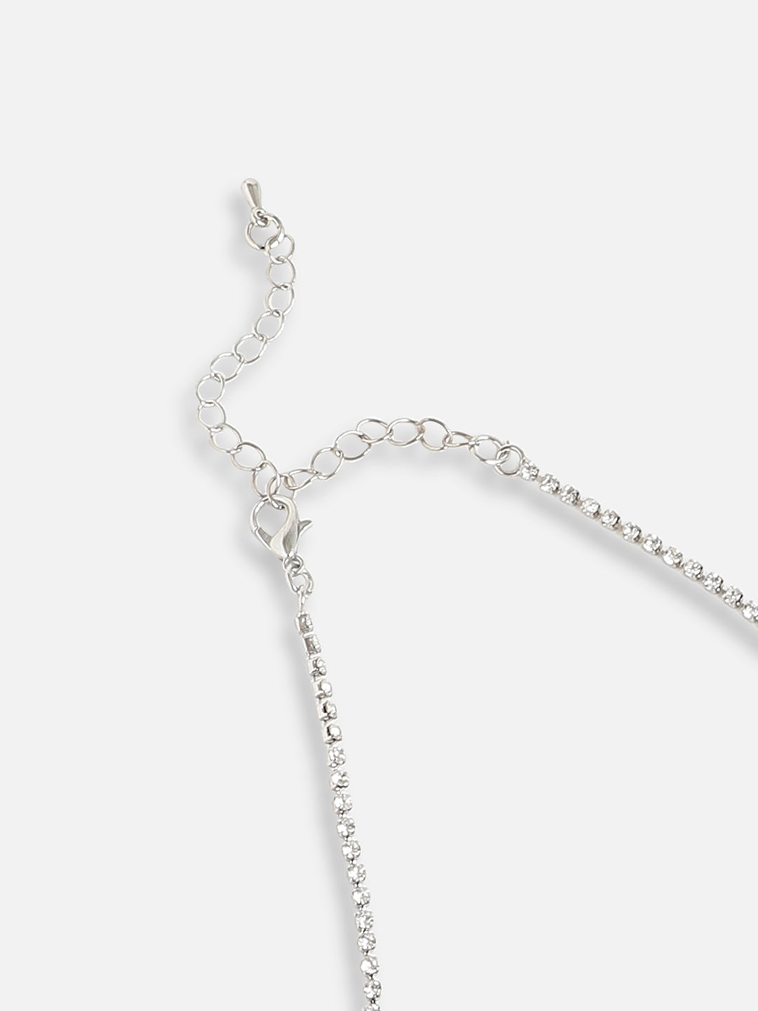 Silver Plated Designer Stone Party Necklace and Earring Set For Women