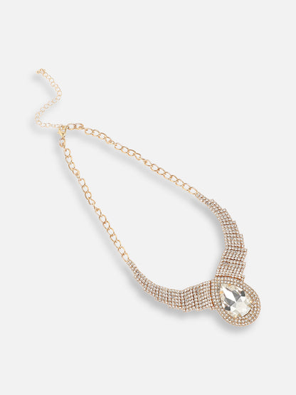 Silver Plated Designer Stone Party Necklace For Women