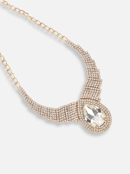 Silver Plated Designer Stone Party Necklace For Women