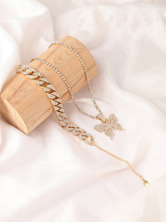 Gold Plated Designer Stone Casual Necklace For Women