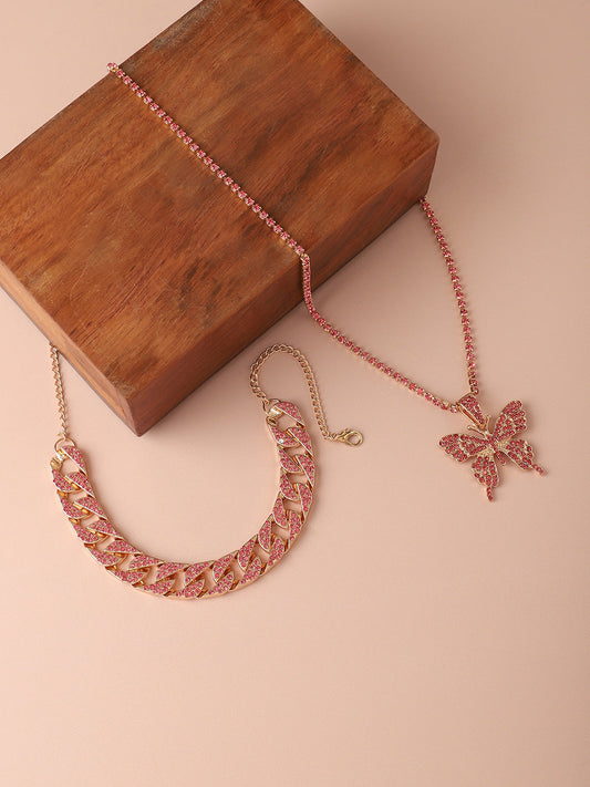Gold Plated Designer Stone Casual Necklace For Women