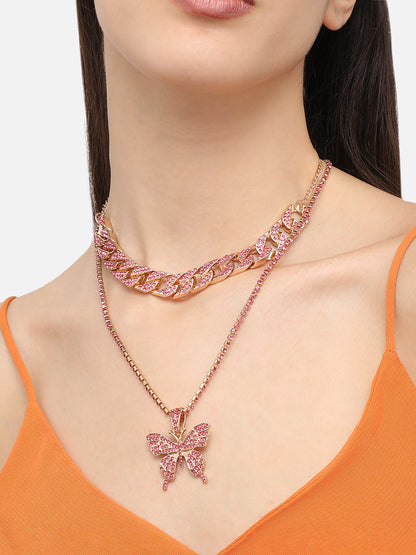 Gold Plated Designer Stone Casual Necklace For Women