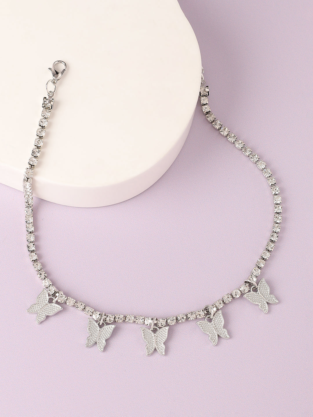 Silver Plated Designer Stone Casual Necklace For Women