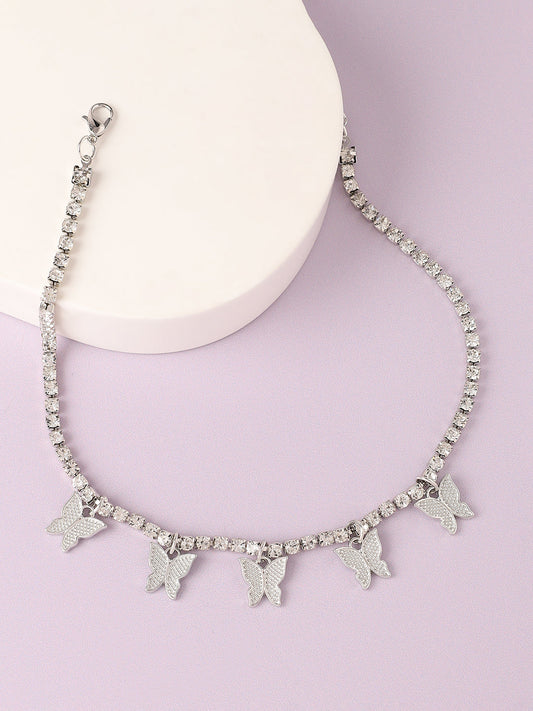Silver Plated Designer Stone Casual Necklace For Women