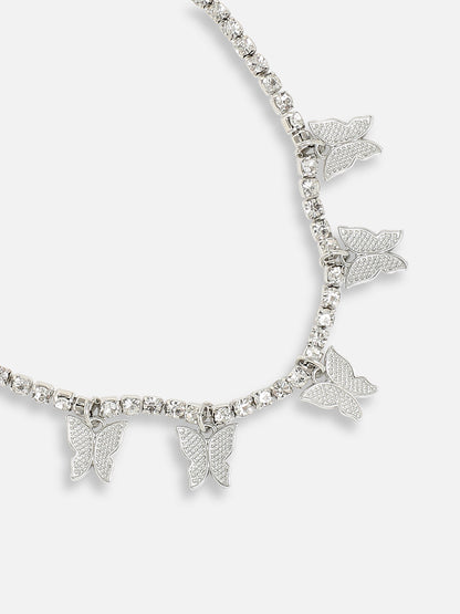 Silver Plated Designer Stone Casual Necklace For Women