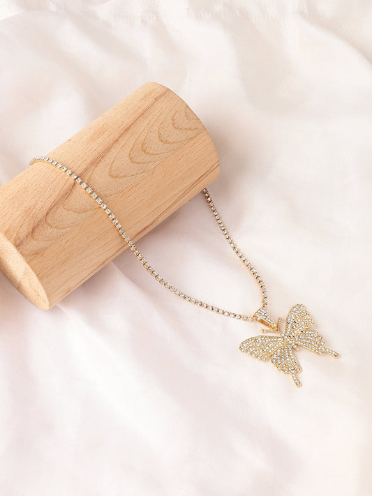 Gold Plated Designer Stone Casual Necklace For Women