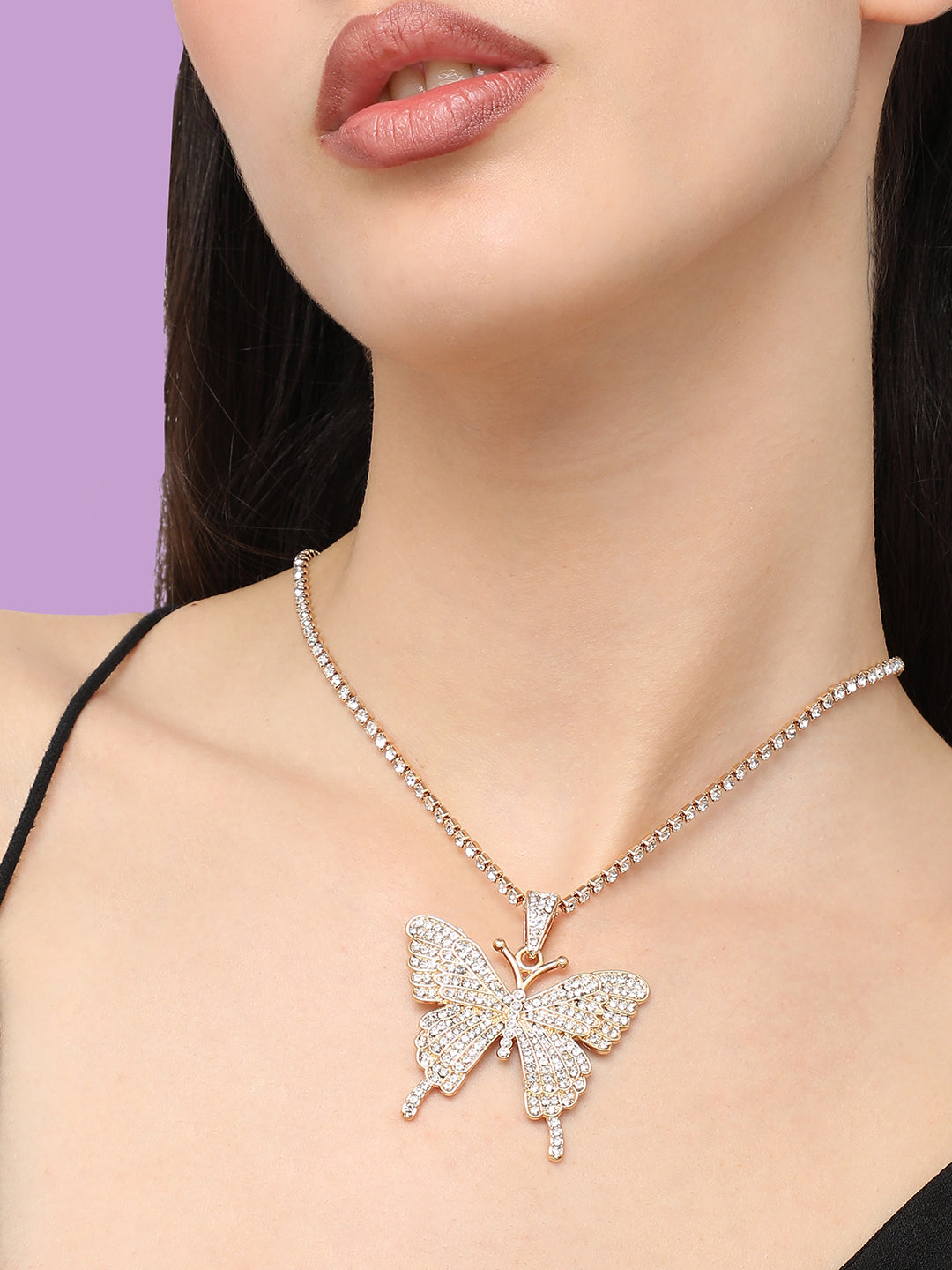 Gold Plated Designer Stone Casual Necklace For Women