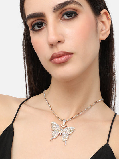 Gold Plated Designer Stone Casual Necklace For Women