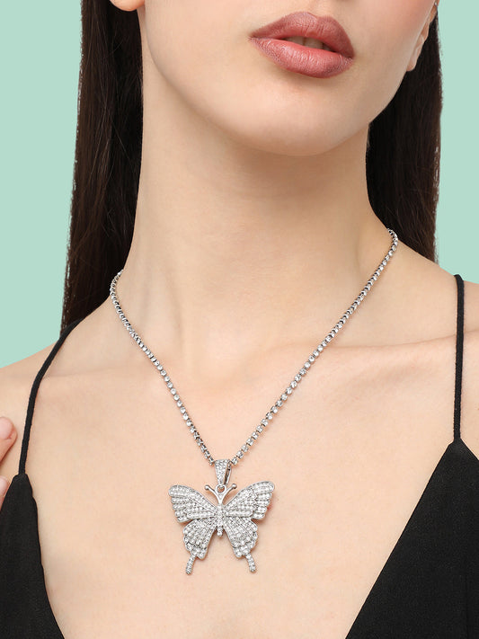 Silver Plated Designer Stone Casual Necklace For Women