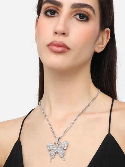 Silver Plated Designer Stone Casual Necklace For Women