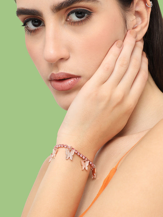 Gold Plated Designer Stone Party Bracelet For Women