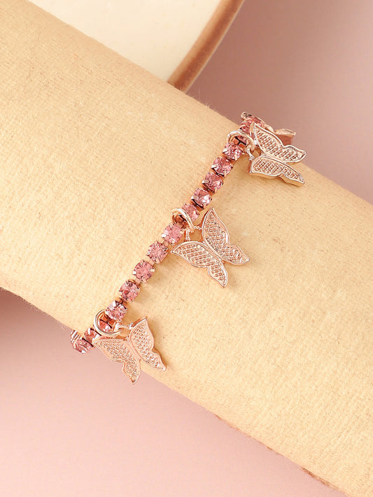 Gold Plated Designer Stone Party Bracelet For Women