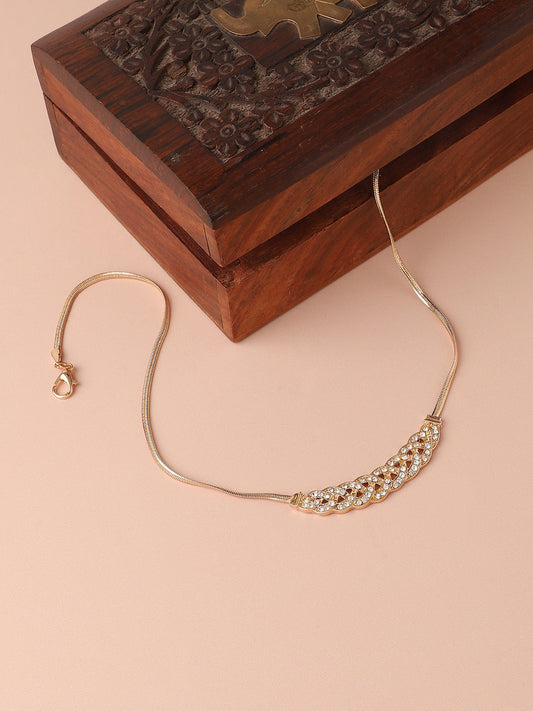 Gold Plated Designer Stone Party Necklace For Women