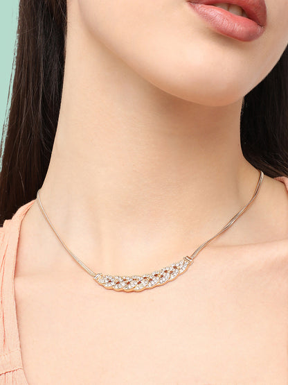 Gold Plated Designer Stone Party Necklace For Women