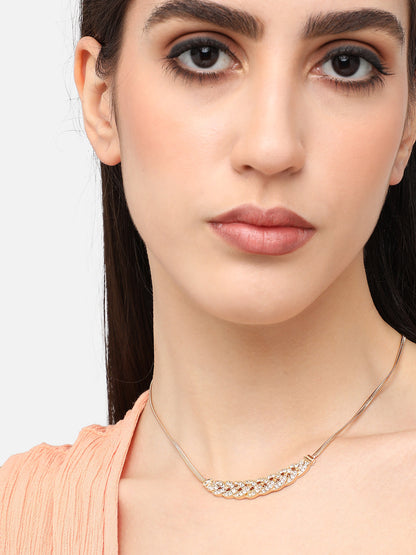 Gold Plated Designer Stone Party Necklace For Women