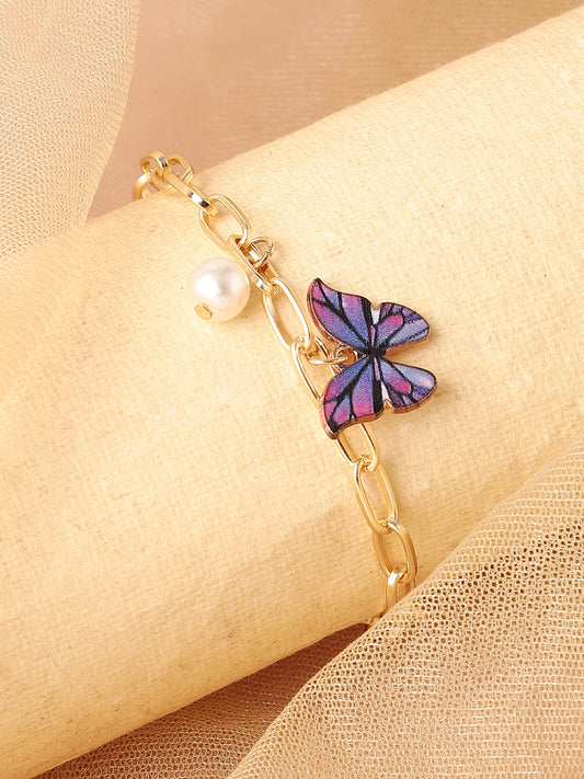 Gold Plated Designer Stone Casual Bracelet For Women