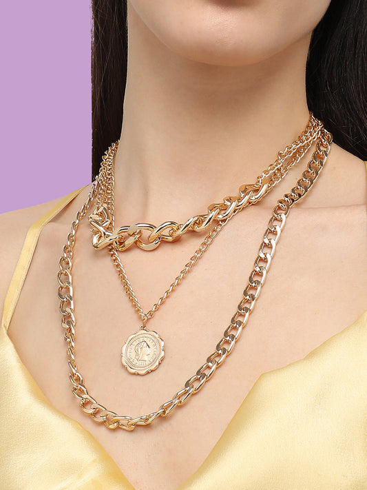 Gold Plated Designer Stone Casual Necklace For Women