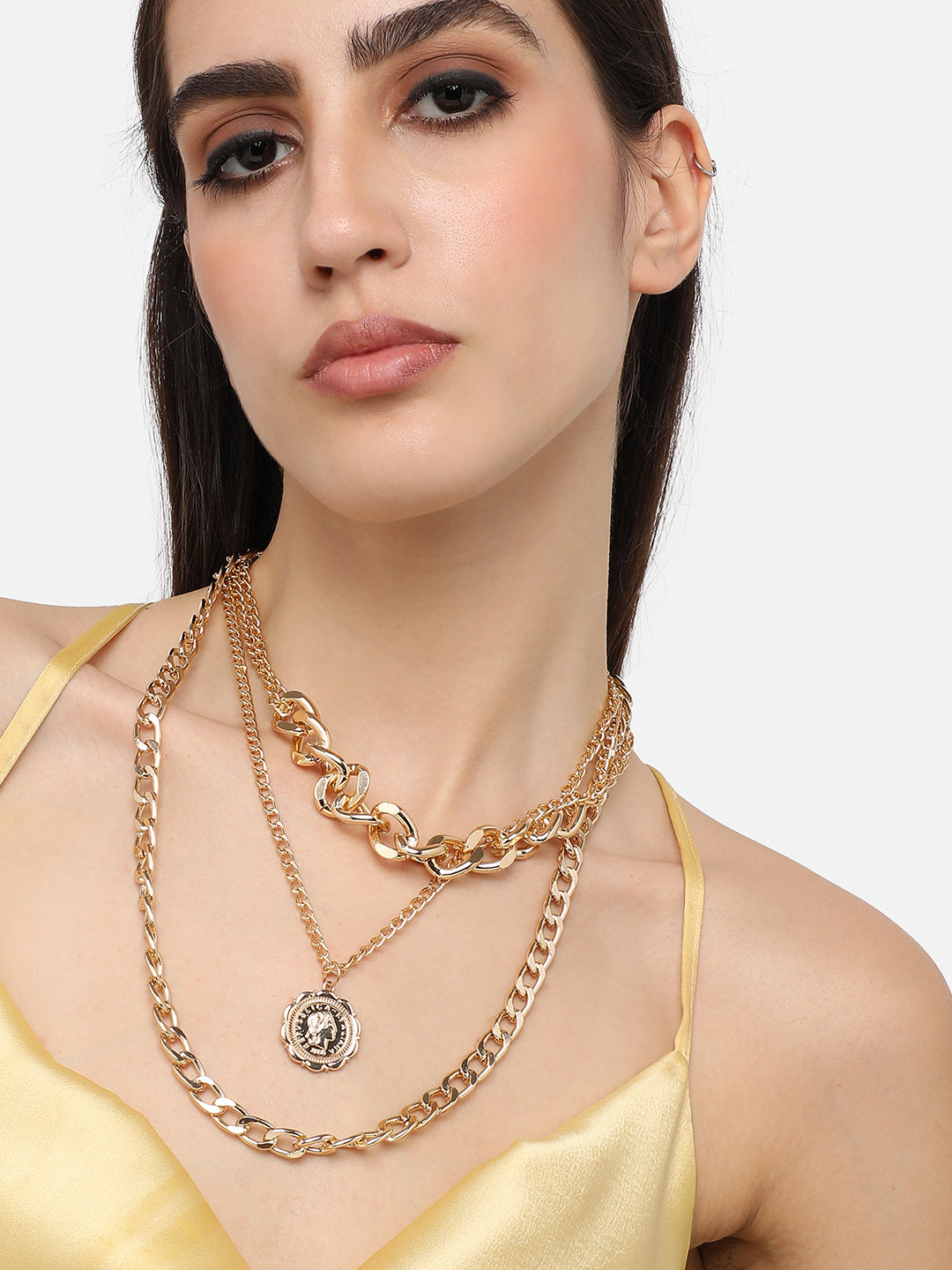 Gold Plated Designer Stone Casual Necklace For Women