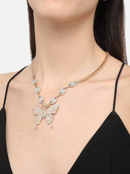 Gold Plated Designer Stone Casual Necklace For Women