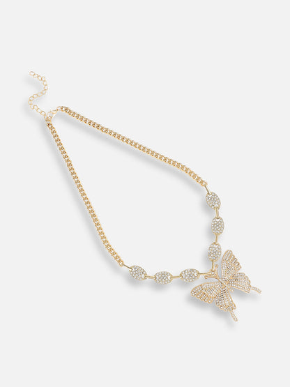 Gold Plated Designer Stone Casual Necklace For Women