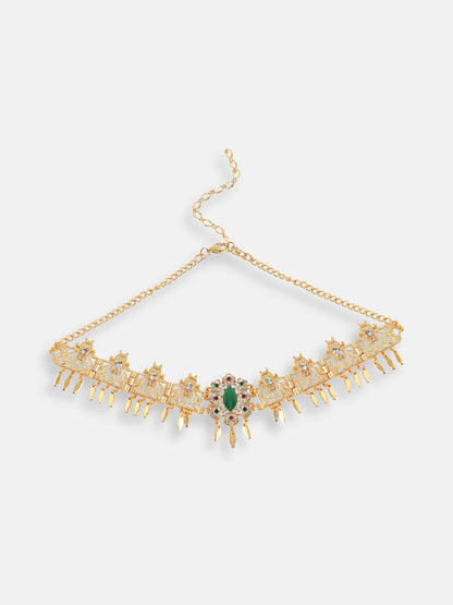 Gold Plated Designer Stone Party Necklace For Women