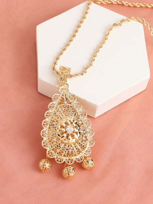 Gold Plated Designer Stone Party Necklace For Women