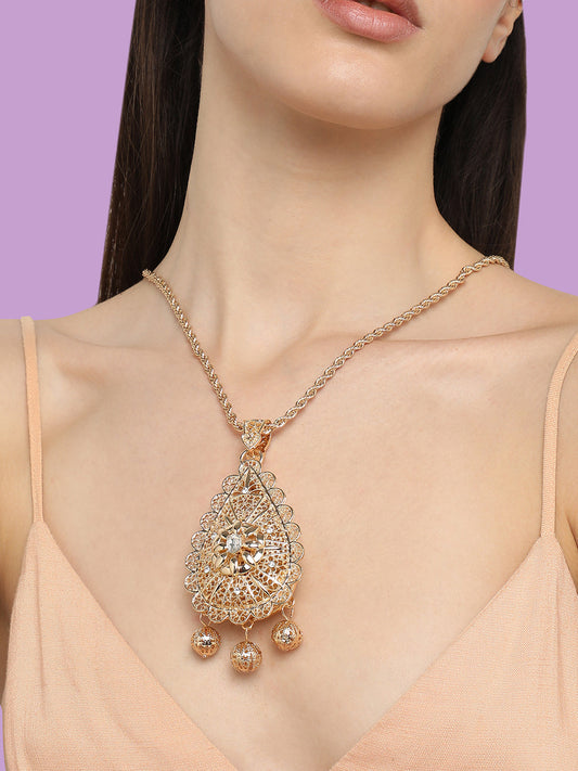Gold Plated Designer Stone Party Necklace For Women
