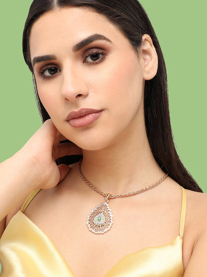 Gold Plated Designer Stone Party Necklace For Women