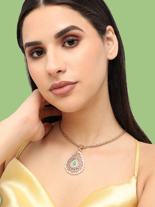 Gold Plated Designer Stone Party Necklace For Women
