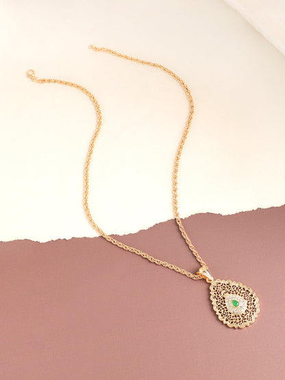 Gold Plated Designer Stone Party Necklace For Women